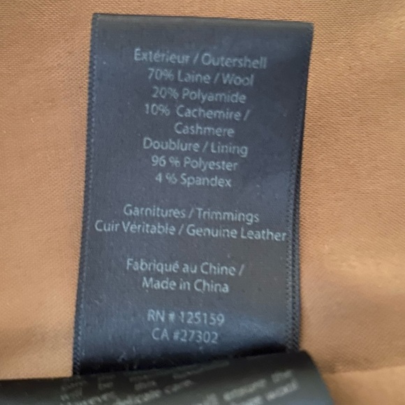 Camel wool Mackage winter coat in size Medium, leather details - Picture 5 of 5